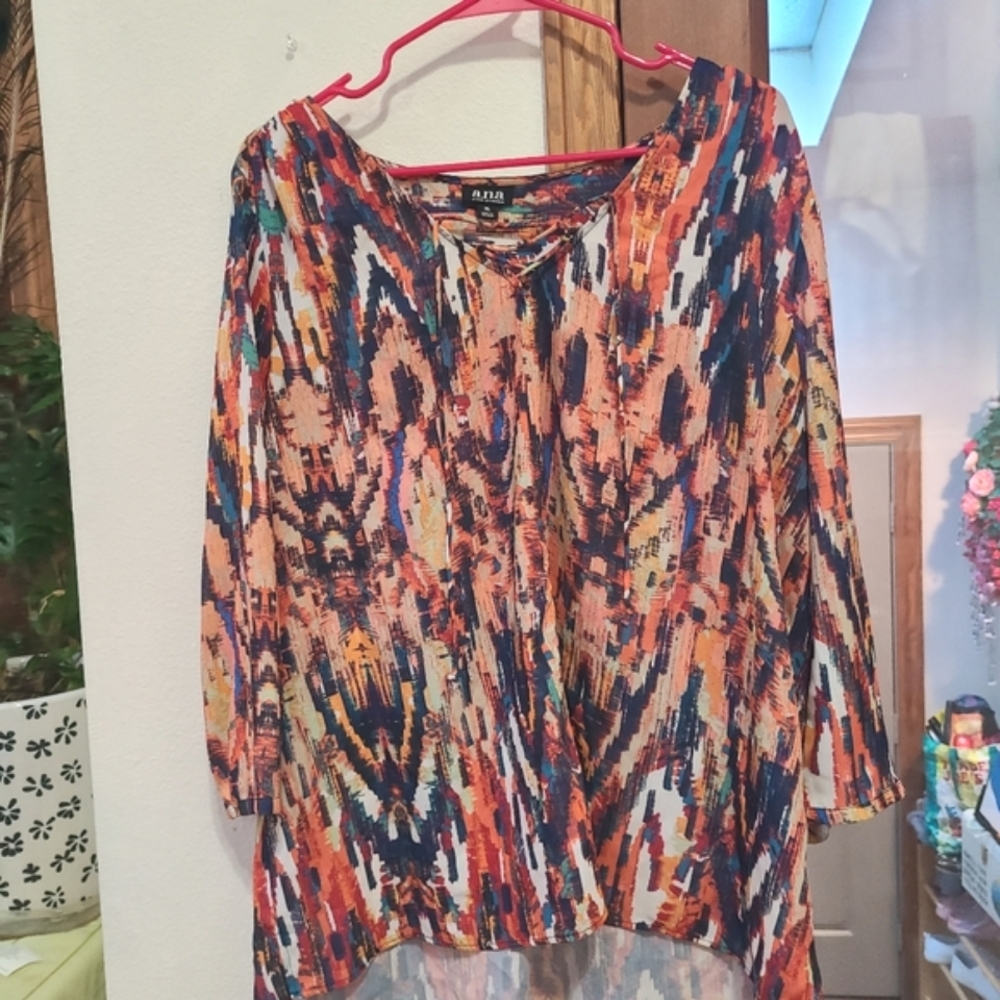 🆕️Colorful Pattern Top A.N.A. A New Approach sz XL